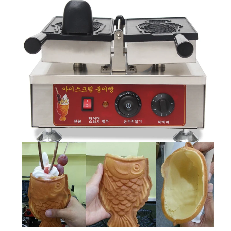 Коммерческая электрическая машина taiyaki для мороженого 1 шт. фельница рыба тайяки |