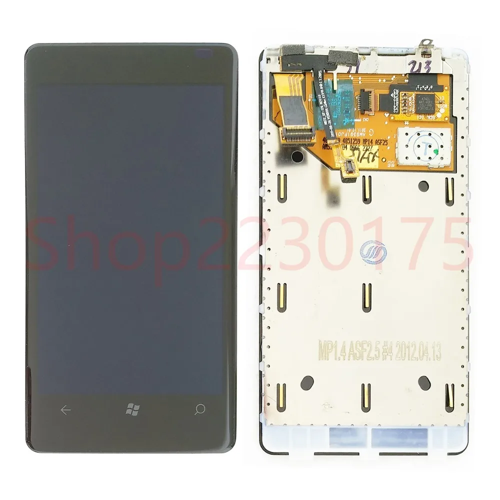 ЖК дисплей для Nokia Lumia 800 дигитайзер сенсорного экрана с рамкой в сборе запасные