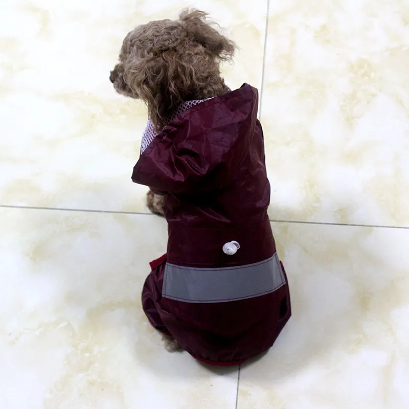 Плащ для собак Открытый водонепроницаемый щенок Pet дождевики твердая куртка с капюшоном, пальто для маленьких собак непромокаемый костюм