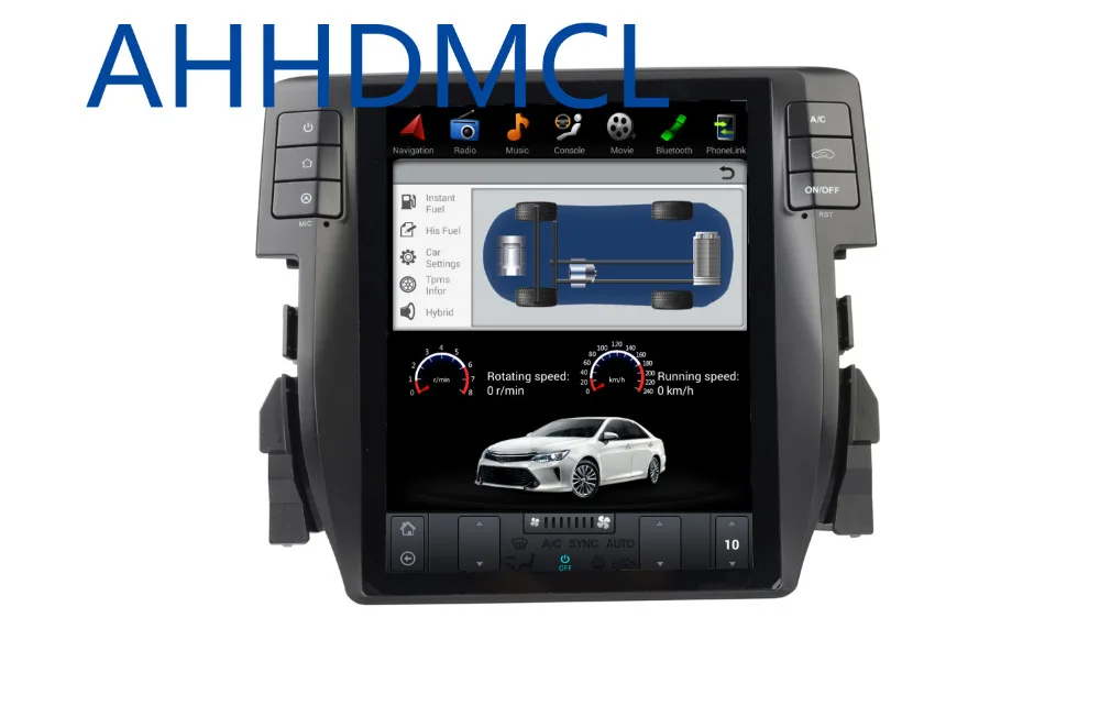 Best Car PC PAD Tesla Style Multimedia Player Android 7.1 GPS For Civic 2016 2017 2018 3