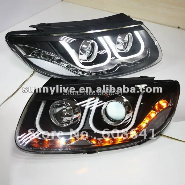 Для 2006 2010 Hyundai Santa Fe Ангельские глазки светодиодный головной светильник U Тип|eye