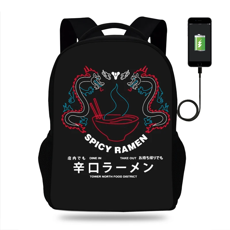 Мужские рюкзаки Destinie 2 Hunter Caydee 6 Spicy Ramen с принтом школьные сумки ранец для детей