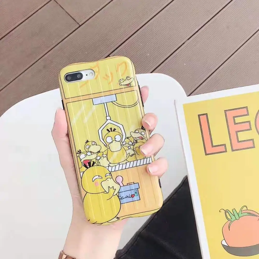 

Luxury cartoon trunk for friend case for iphone 6 6S 7 8 plus X XS XR Max cute duck cover phone couqe soft IMD back fundas