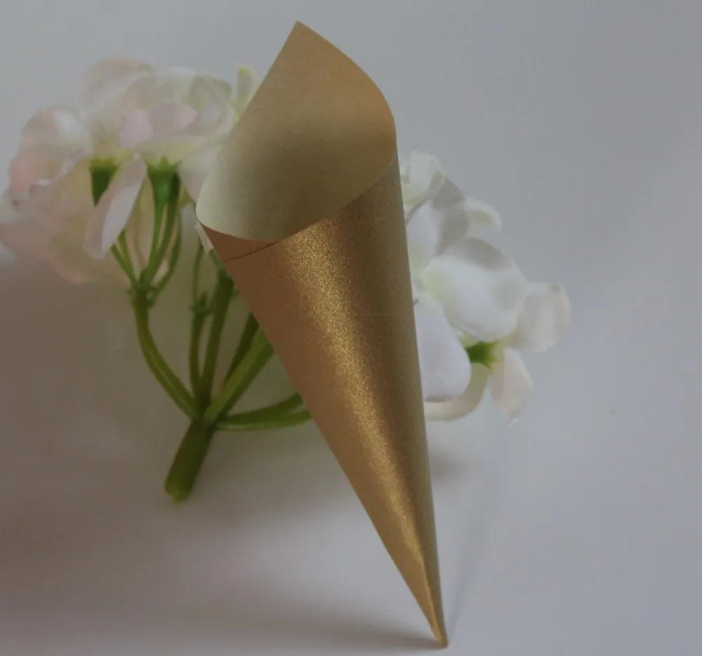 50 шт. конфетти конусов жемчужный золотые свадебные украшения использования гостя