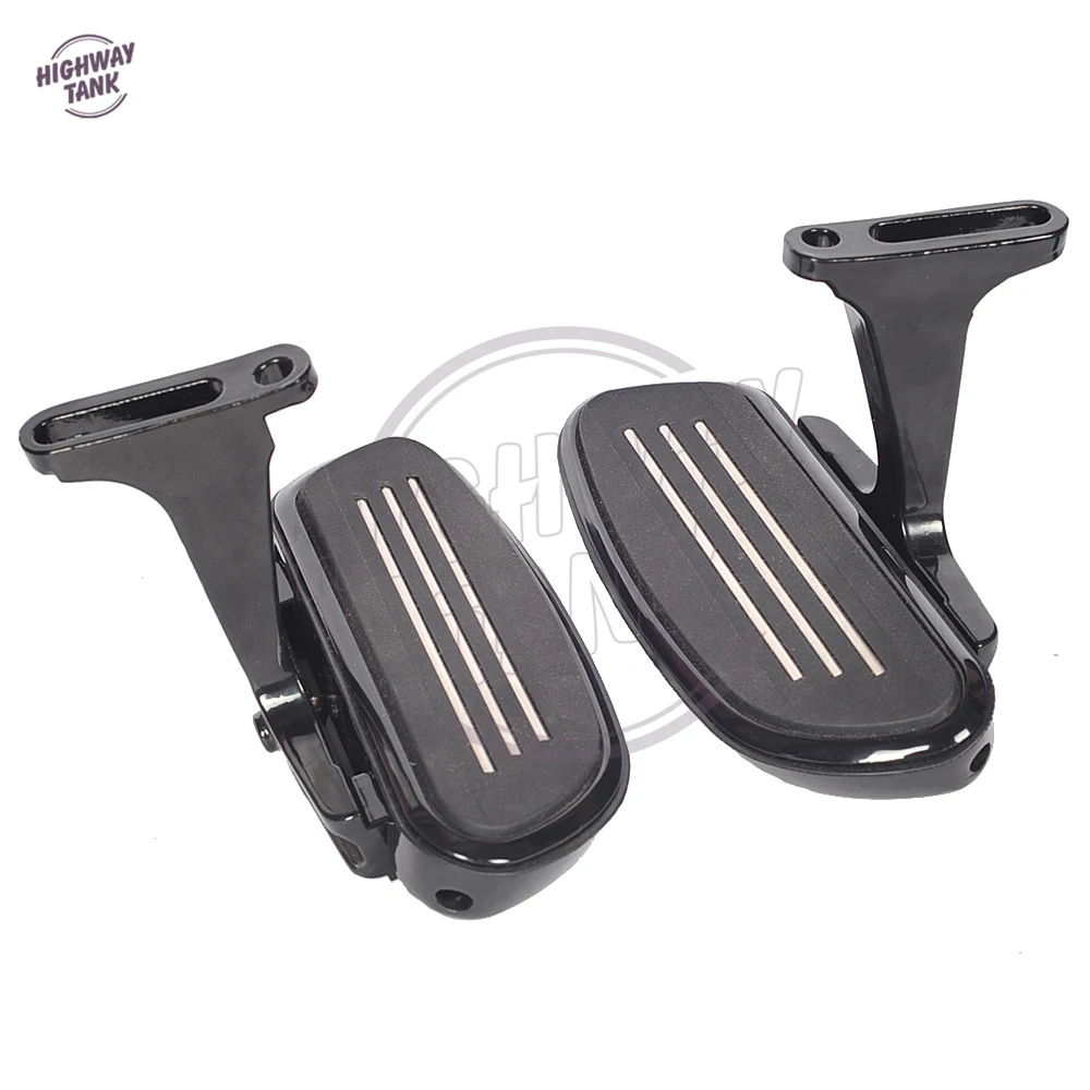 Online Motocicleta negro Streamliner Floorboard pie reposapiés soportes para Harley Touring FLHX FLHR FLTR 1993 2017