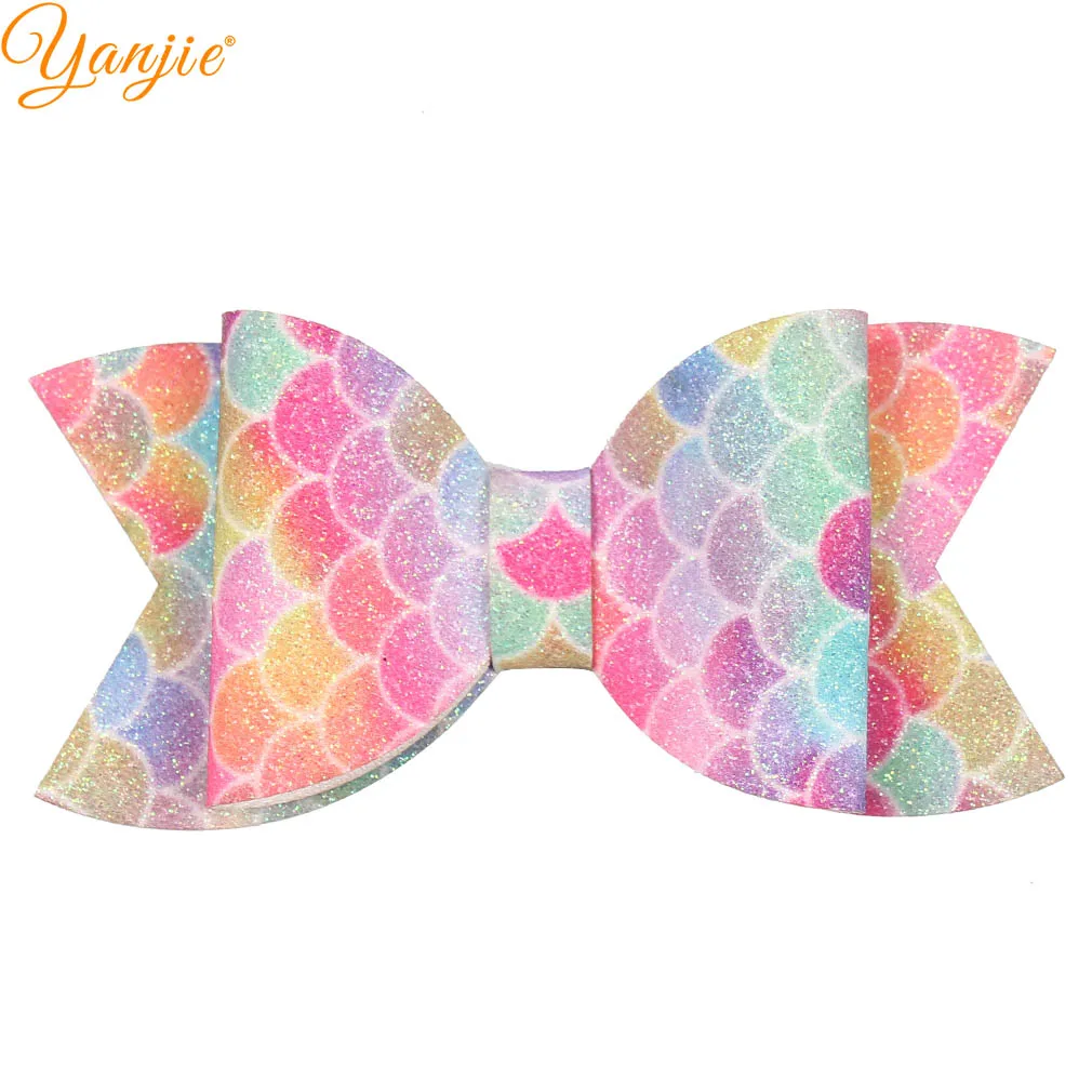 MERMAID GLITTER Hair Bow 3.5”