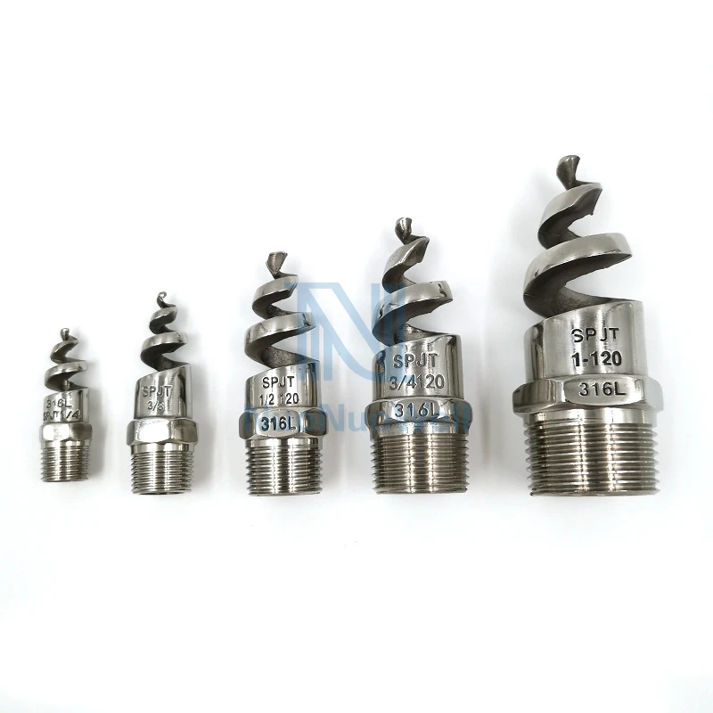 10 pcs New SPJT 316L Stainless Steel Spiral Cone Spray Nozzle 3/4 " BSPT 