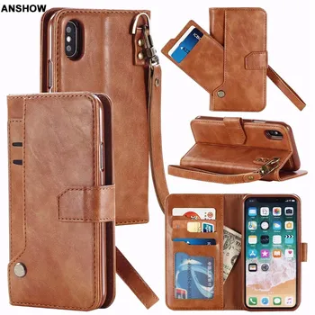 

Removable Detachable Leather Wallet For Iphone XS MAX XR X 8 7 Plus 6 6S Galaxy S9 Photo Frame Card Flip Cover Case Pouch 25PCS