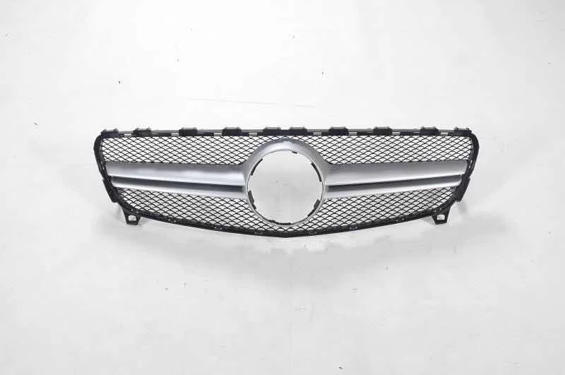 AMG Look ABS Решетка переднего бампера для Mercedes A класс W176 A180 A200 A45 AMG серебро/черный спорт издание- без эмблемы