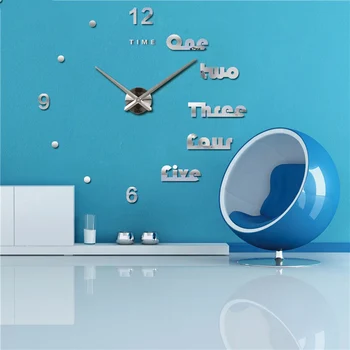 

3D Acrylic wall clock watch clocks reloj de pared home decoration wall clcoks 3d acrylic special sticker Living Room Needle