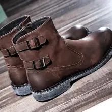 Мужские ботинки martin; сезон осень-зима; британский стиль; ботинки-карго из натуральной кожи; мужская обувь