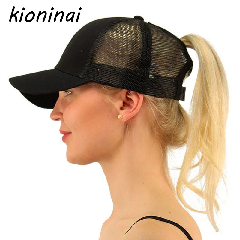 Kioninai Ponytail Baseball Cap Women Cap Put Hair Out Messy Bun