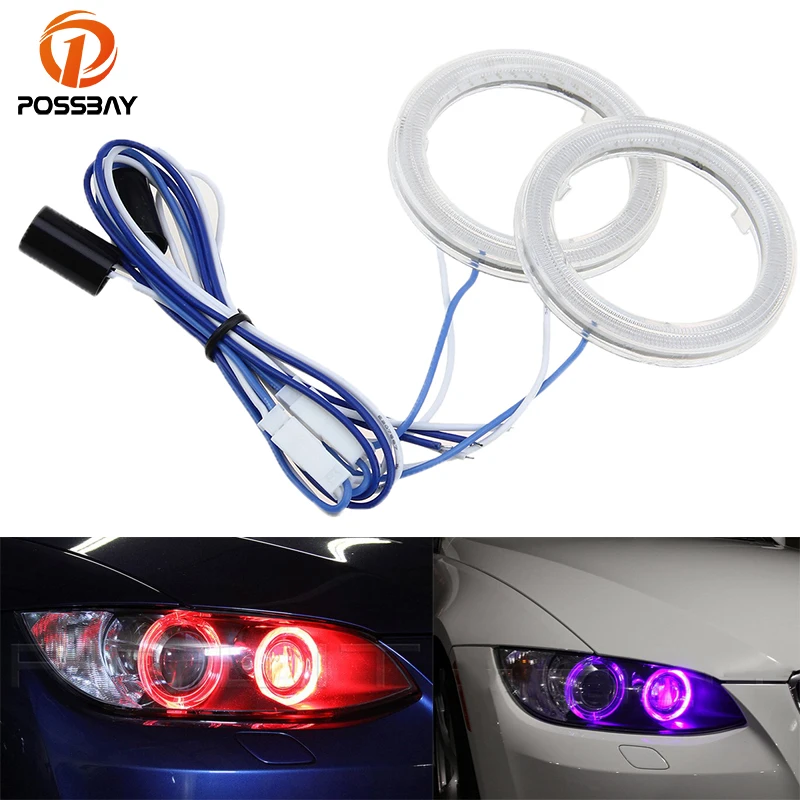 

POSSBAY Car LED Halo Ring Red/Green/Ice Blue/Purple 60/70/80/85/90/95/100/110mm Led COB Angel Eyes Car Headlight Fog Lights