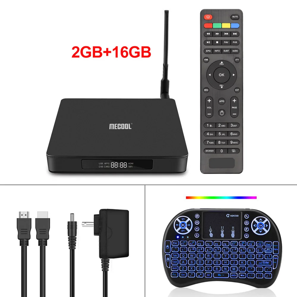 Mecool K6 DVB-S2 DVB-T2 Android tv Box Hisilicon Hi3798M 2GB ram 16GB rom 64bit 4K 2,4/5 GHz Dual Wifi BT4.1 USB3.0 4K Ultra - Цвет: K6 I8