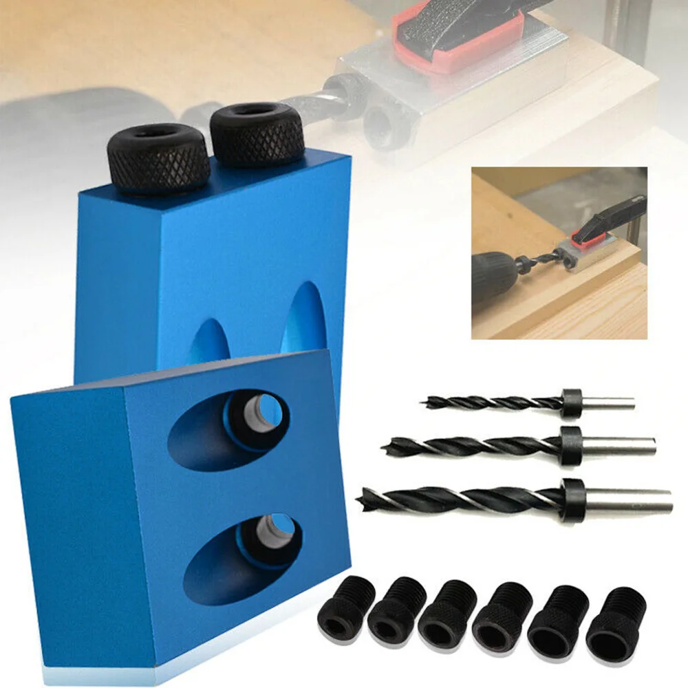 

14pcs Oblique Hole Drill 15 Degree Angle Locator Bits Hole Jig Woodwork Guide Clamp Locator Set Kit Woodworking Hand Tools