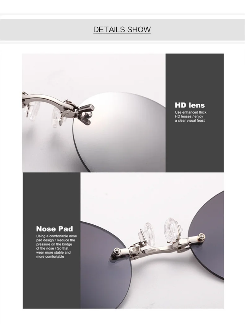 Rimless Clamp Sunglasses