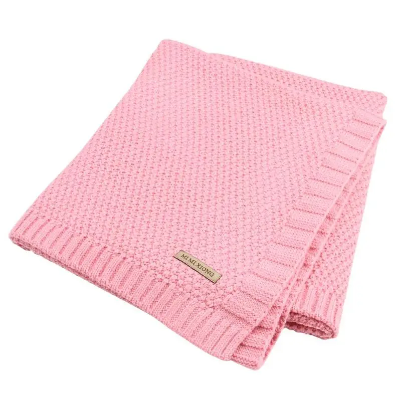 Детские Одеяло для новорожденного вязаная пеленка Обёрточная бумага детское мягкое одеяло детское Обёрточная бумага мягкий детский диван Детское одеяло постельные принадлежности одеяло на зиму - Цвет: Розовый