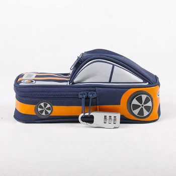

Automotive Car Style Pencil Bag Canvas School Pencil Case Cool Look Pen Case Pouch Creative Stationery School Supplies with Lock