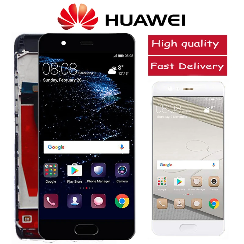 Оригинальный 5 1-дюймовый дисплей с рамкой для Huawei P10 LCD VTR-L10 VTR-L29 кодирующий