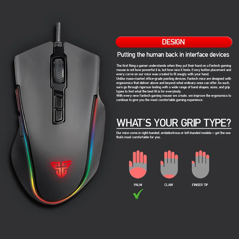 

Gaming Mouse Wired USB 7 Buttons 4 Modes 1.8M RGB Breathing Light For Computer XXM8