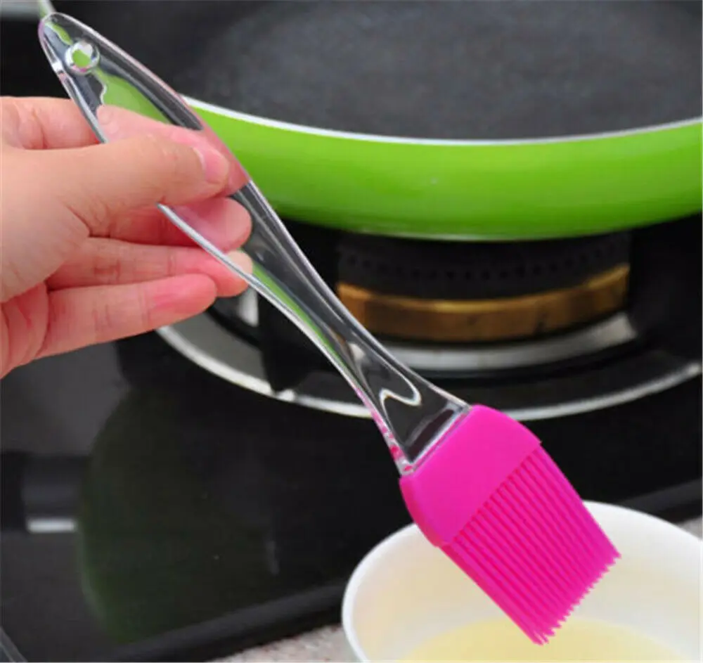 Высококачественная Пищевая силиконовая кисточка для смазки для выпечки и bbq Кондитерская щетка для пищевого масла прозрачная ручка легко подметать инструмент