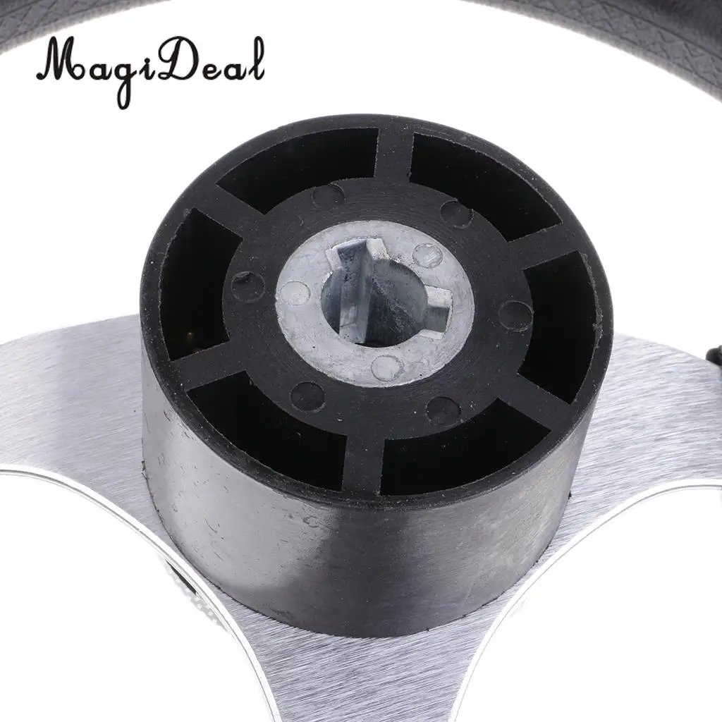 Universal Marine Boat 12.6'' 320mm Steering Wheel W/ 3/4'' Tapered Key Adapter 3 spoke for Flatable Fishing Boat Accessories
