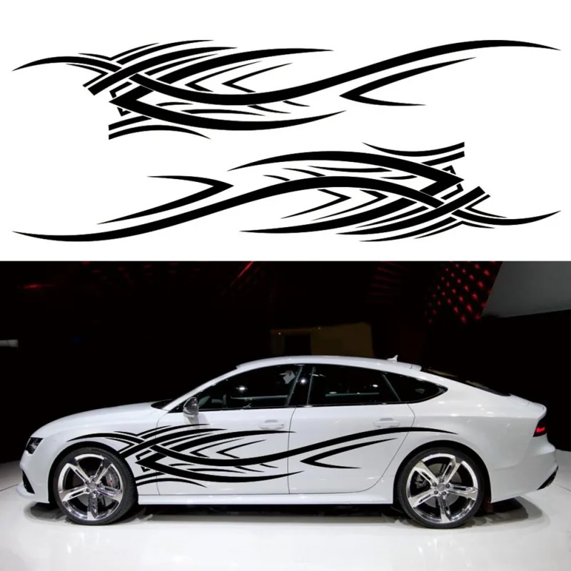 

Universal Car Side Body Vinyl Sticker Flame Large Graphics Decal DIY Decoration 254*40CM Stickers
