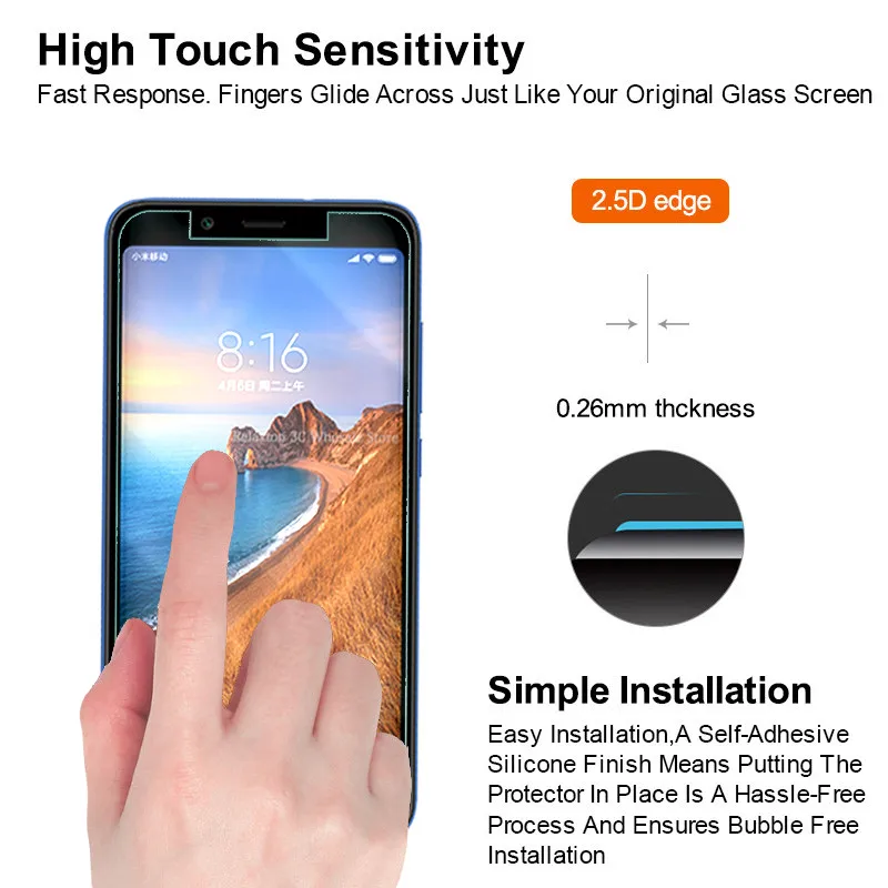 Защитное стекло для экрана redmi 7a для xiaomi 7a, защитное стекло redmi 7 a red mi a7 xio mi redmi 7a 5,4", защитная пленка из закаленного стекла