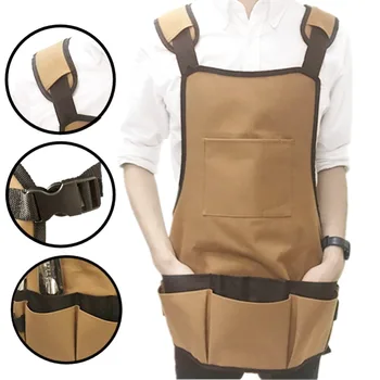 

Canvas Gardening Work Apron Tool Bag Cleaning Tools Set Screwdriver Pliers Scissors Wearable Pouch Hardware Storage Toolkit