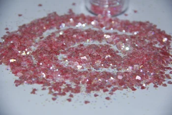 

Pink Heart White Solvent Resistant Glitter mix acrylic gel nail art G400