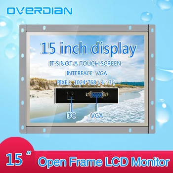 

15"/15Inch Industrial Lcd Non Touch Screen Monitor VGA Interface Metal Shell White Open Frame1024*768 Contrast Ratio 500:1