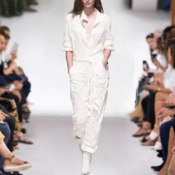 Выдалбливают новая мода высокое качество 2019 весна вечерние работы пикантные белые Кружево куртка с длинными рукавами брюки для девоче