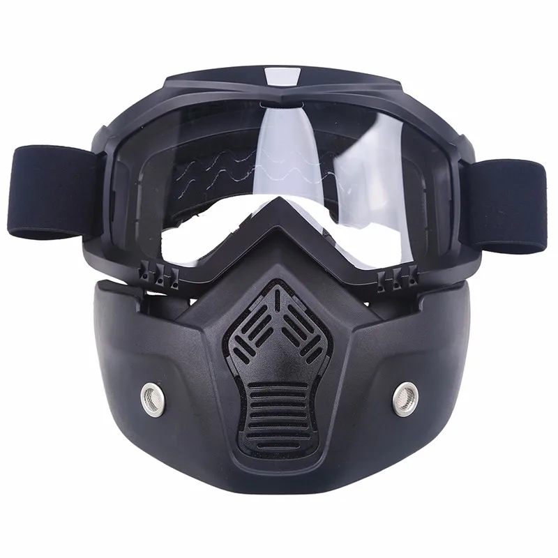 

Motorcycle Face Mask Dust Mask&Detachable Goggles&Mouth Filter For Cafe Racer Modular Open Face Moto Vintage Helmets Motocross