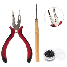 100 шт. силиконовые Бусины Micro Кольца цикл волос Щипцы для наращивания волос комплект Крюк Инструмент se20