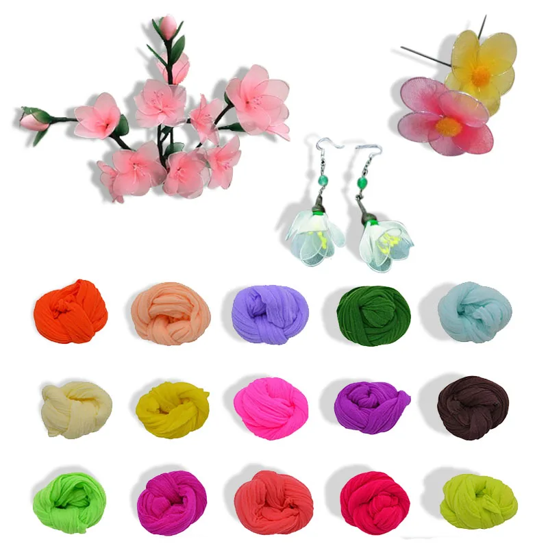 

5pcs Nylon Stocking Flower DIY Tensile Stocking Handmade Nylon Flowers Material Accessory Scrapbook Fake Flower Home Garden