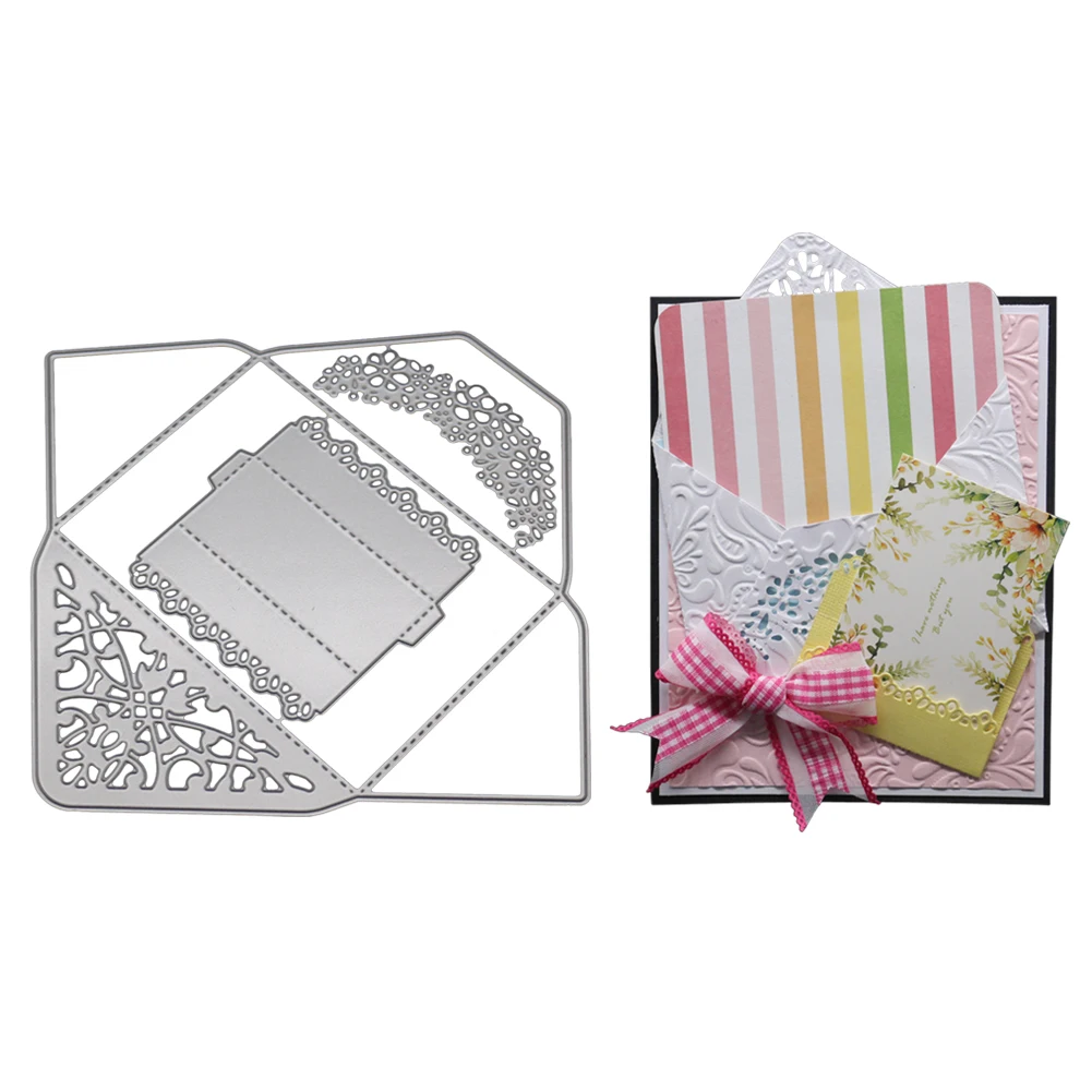 

Metal Cutting Dies Lace Envelope Frame Stencil For DIY Scrapbooking Card Making Embossing Craft Stamps And Dies New 2019