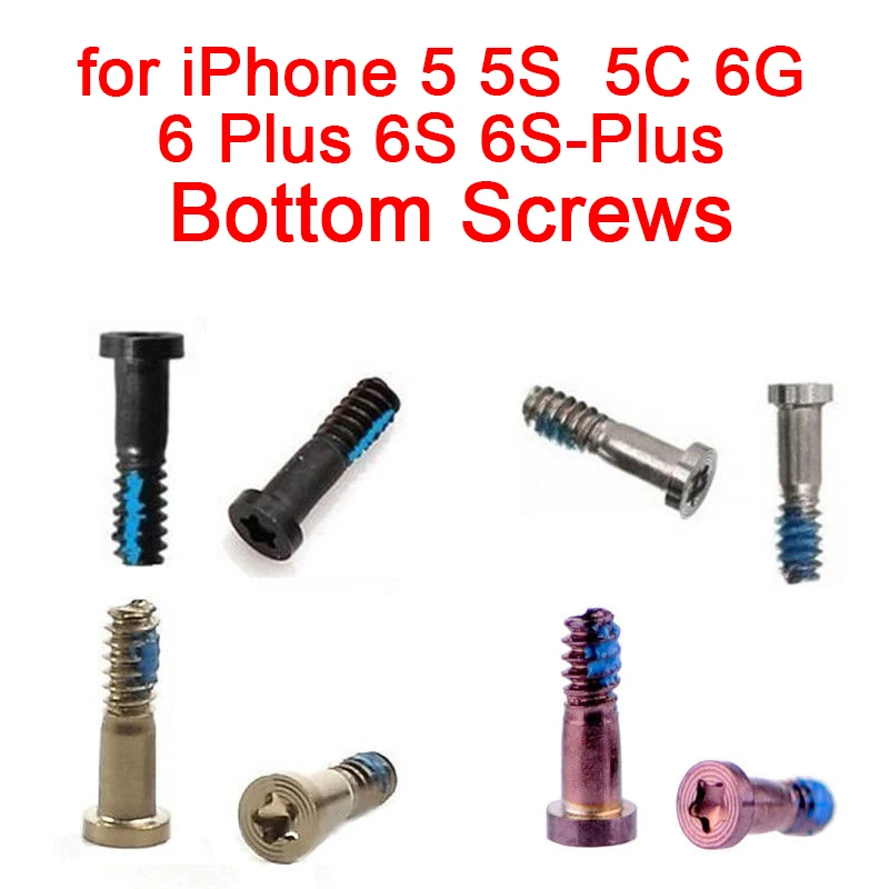 

10Pcs/lot Original New Bottom Charging Dock Connector Screws Bolt For iPhone 5 5S 5C 6G 6 Plus 6S 6S Plus Back Cover Screws