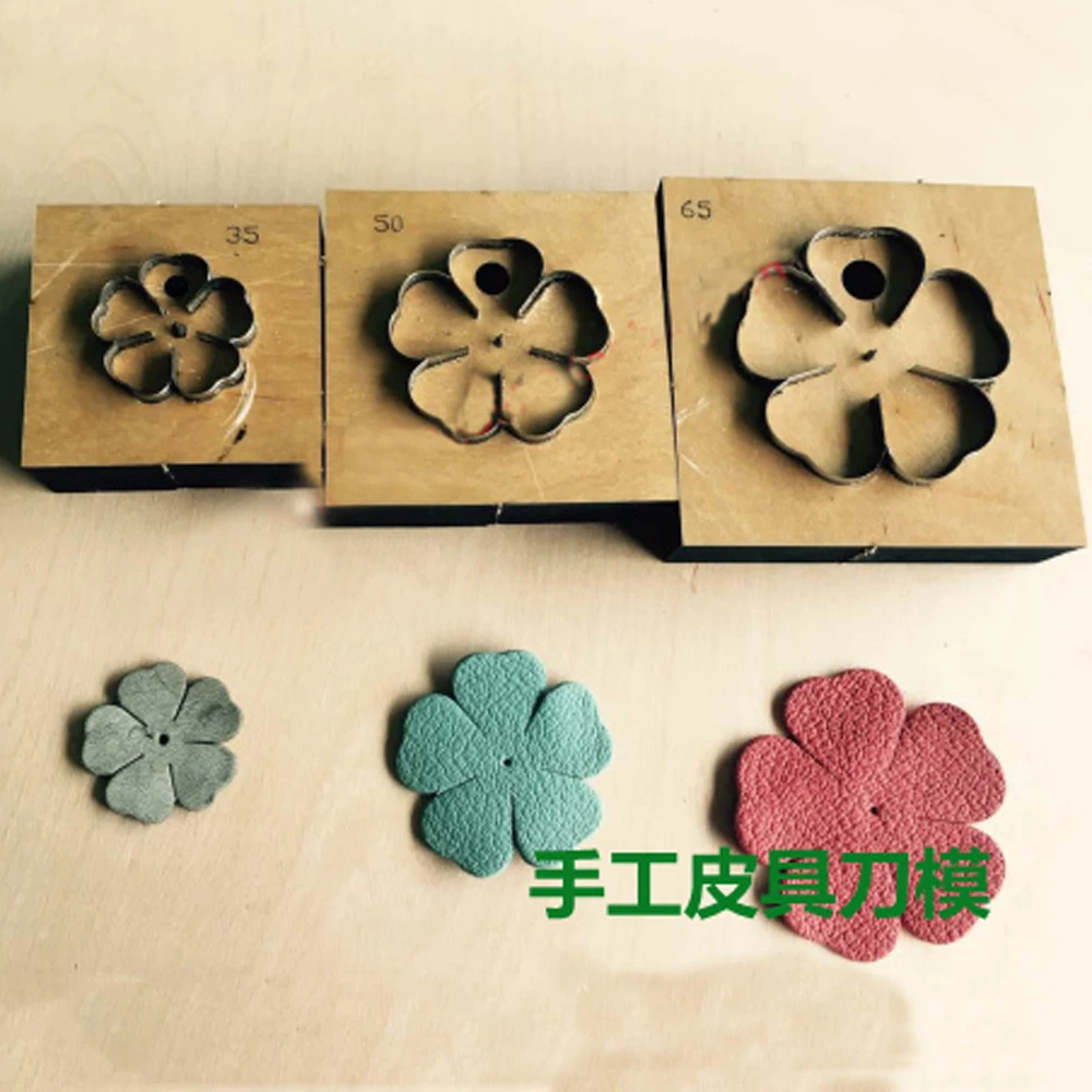 Japan Steel Blade DIY Leather Craft Five Petal Flower Die Cutting Knife Mould Wooden Die Cutter Leather Punch Crafts Kraft Tool