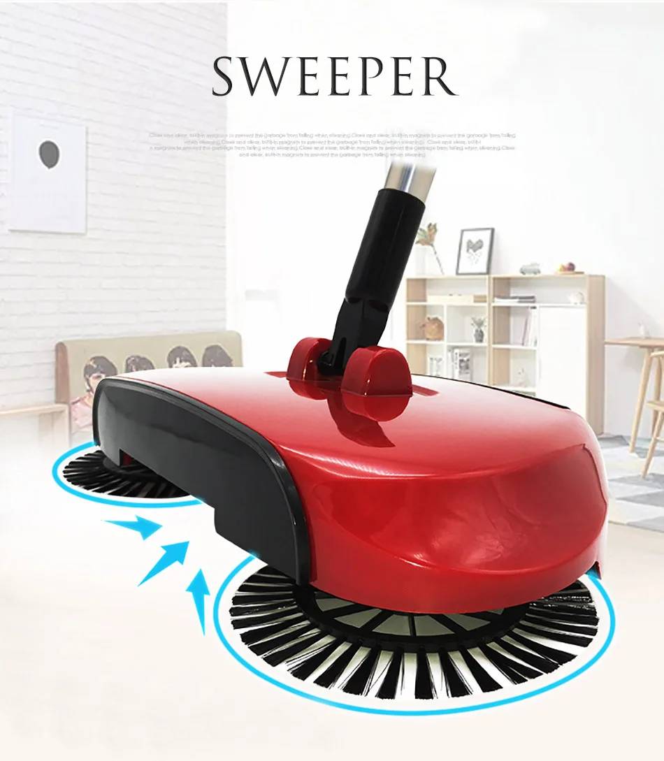 Stainless Sweepers Sweeping Machine Push Type Steel Hand Push Hand Push Magic Broom Sweepers Dustpan Household Cleaning Tools 1