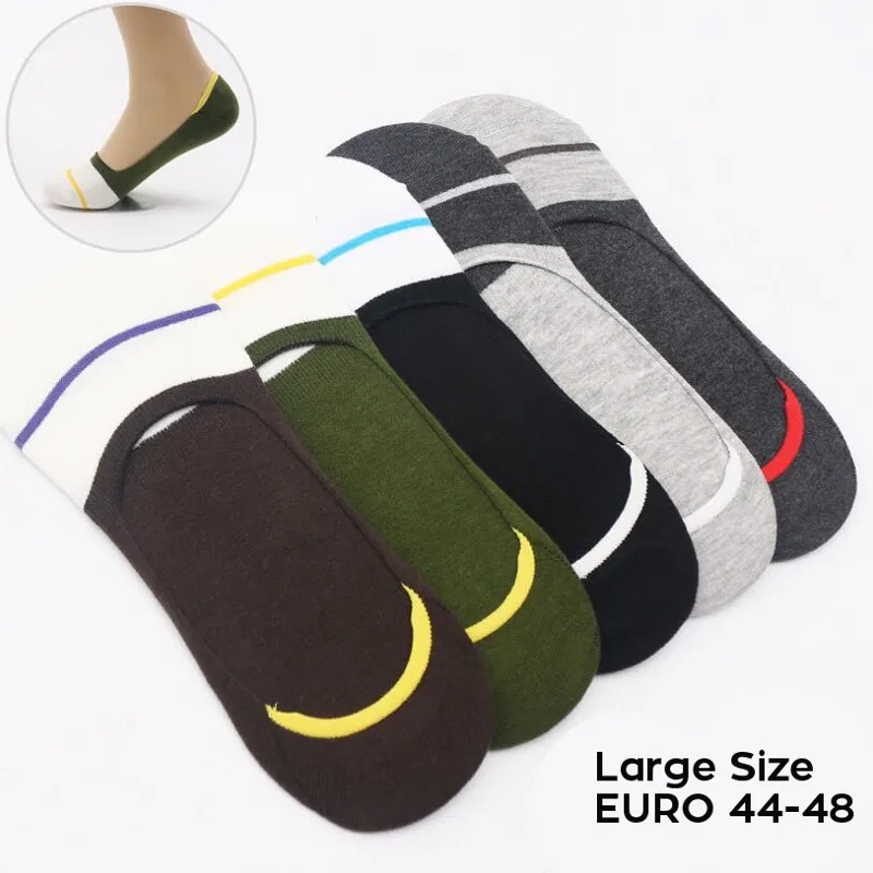 Big Feet cotton men invisible socks footsie for men moisture wicking