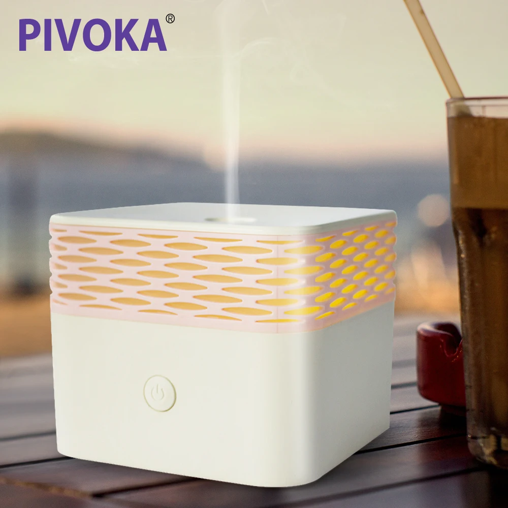 

PIVOKA Aromatherapy Essential Oil Air Humidifier Sound Wave Mist Machine USB Creative Fragrance Lamp LED Night Light for Home