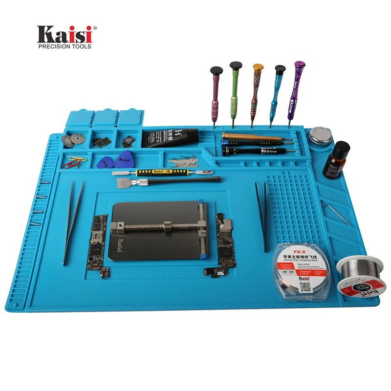 45x30cm Heat Insulation Silicone Pad Desk Mat Maintenance Platform for BGA Soldering Iron Repair Station with Magnetic Section