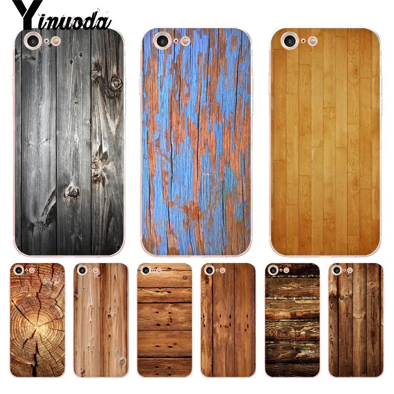 

Yinuoda For iphone 7 6 X Case Texture Wood Transparent Phone Cover Case for iPhone 8 7 6 6S Plus X 5 5S SE 5C XS XR Cases