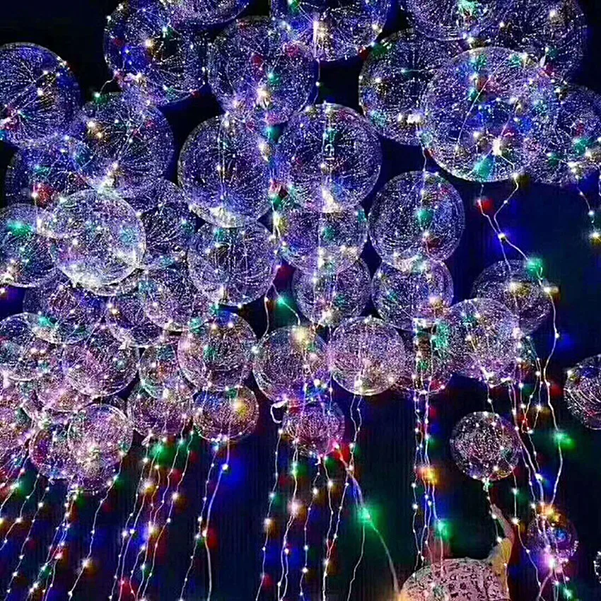 

18inch Luminous Led Helium Balloon LED Air Balloon String Lights Round Bubble Festival Wedding Party Decoration Kids Toy