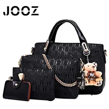 J00Z Marca Bolso Femenino del Enrejado de LA PU de Cuero de Lujo 4 Unids compuesto Bolsas de Conjunto de Las Mujeres Bolsos de la Señora Bolsos de Hombro Del Bolso de Crossbody embrague