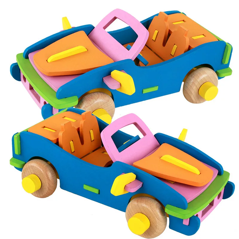 Новый Деревянный 3D трехмерный Собранный автомобиль плагин в сборке гоночного
