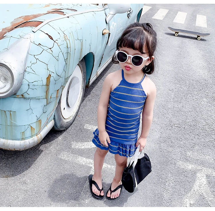 Girls Summer Beach Striped dress_07