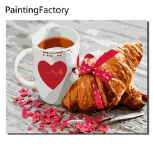В рамке diy картина маслом по номерам моя кофейная краска по номеру для домашнего декора Холст Картина 4050 см картина фабрика 0227