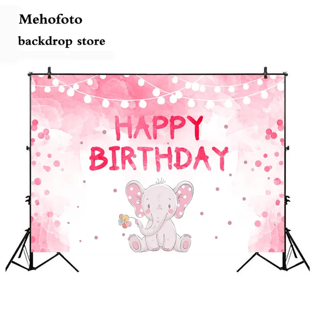 Mehofoto Happy Birthday Pink Photo Background Newborn First Birthday
