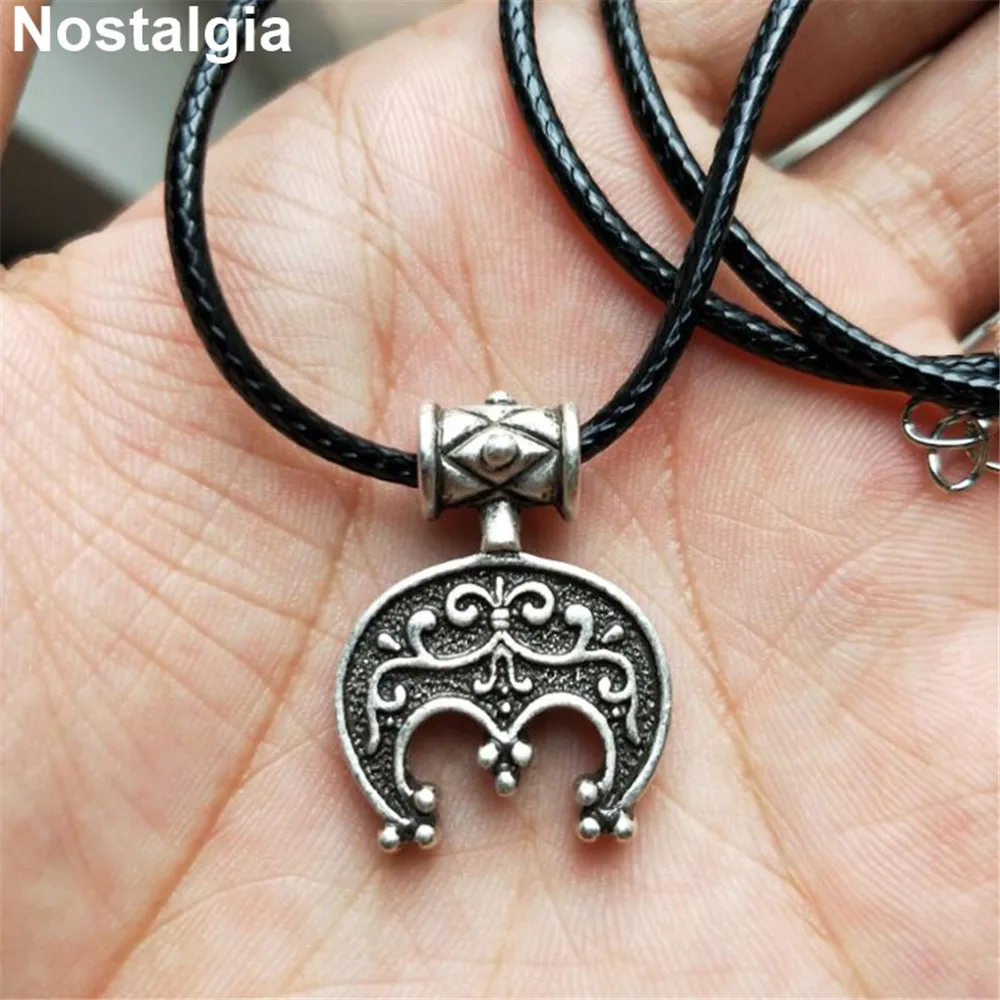 

Nostalgia Slavic Lunula Crescent Moon Necklace Lunitsa Slavic Pendant Amulet Good Luck Jwelry For Women